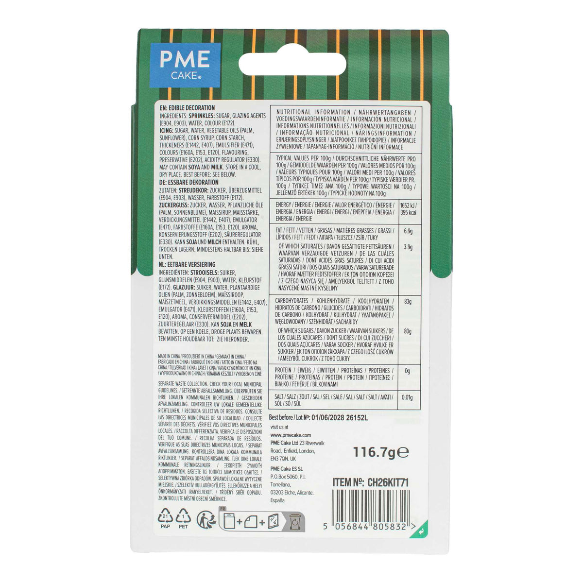 Kit de Décoration de Biscuits - Père Noël Pk/5 (116.7g)