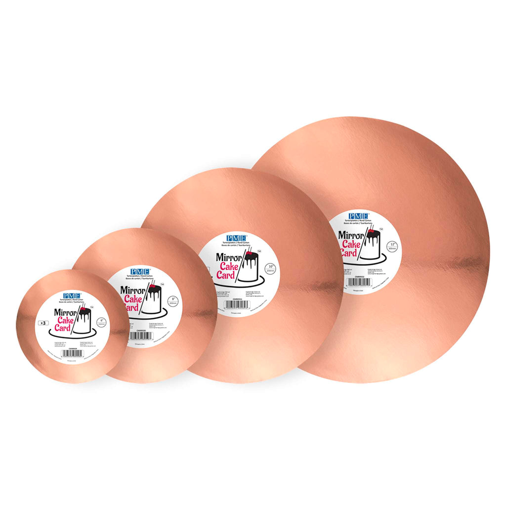Spiegelende Taartkaart - Ronde Roségoud 305mm (12 inch), Set van 3