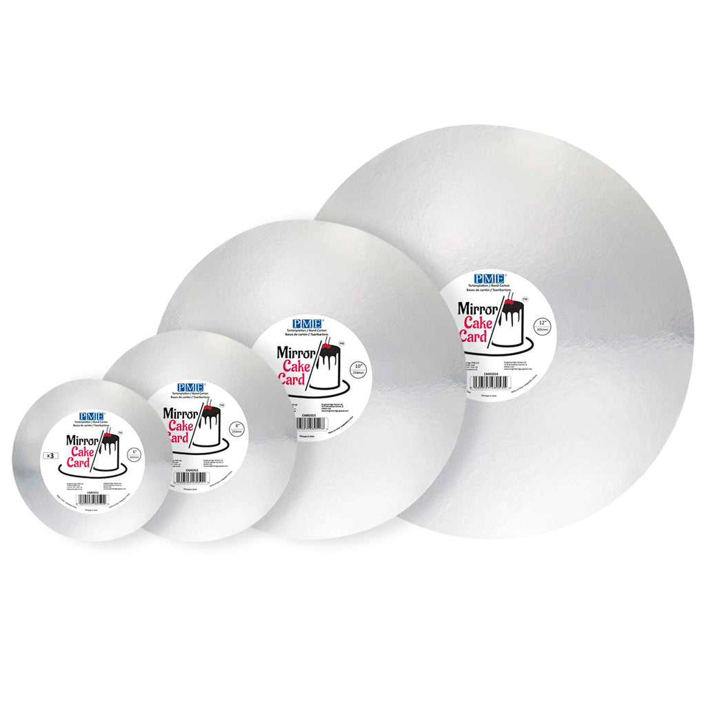 Spiegelende Taartkaart - Ronde Zilver 203mm (8 inch), Set van 3