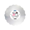 Scallop Edge Silver Mirror Cake Card (8in / 203mm)