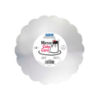 Scallop Edge Silver Mirror Cake Card (8in / 203mm)