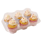 Set de 3 contenants en plastique pour cupcakes (6 alvéoles)