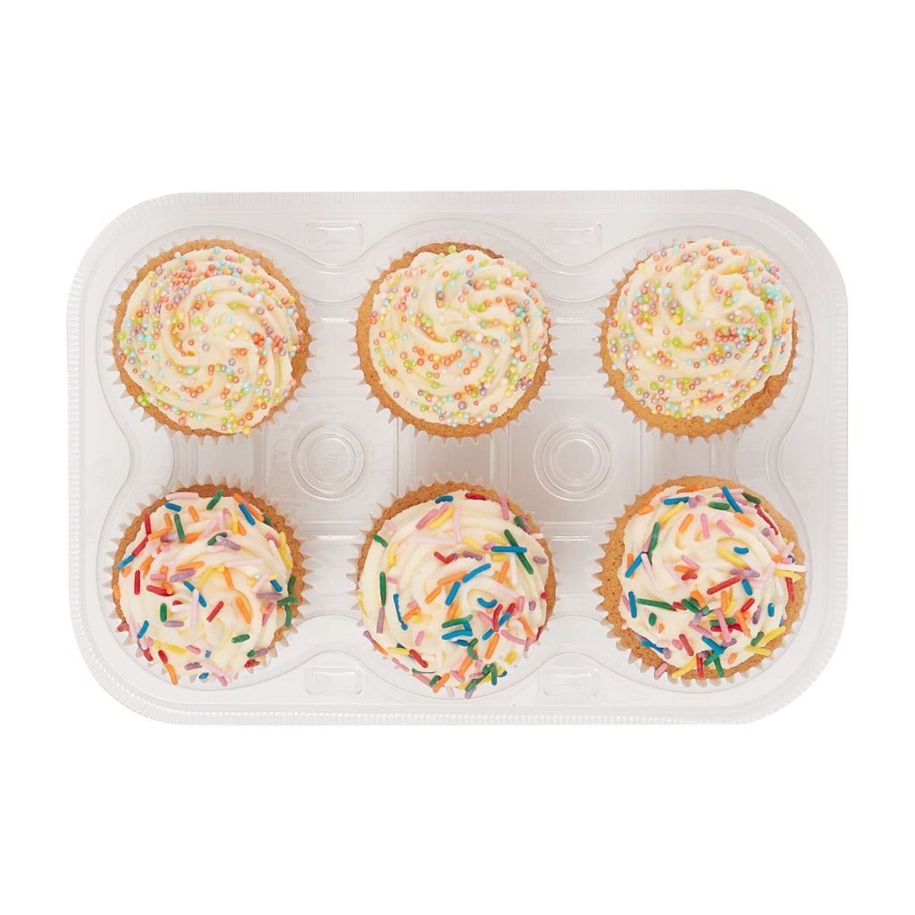 Set de 3 contenants en plastique pour cupcakes (6 alvéoles)
