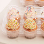 Set de 3 contenants en plastique pour cupcakes (6 alvéoles)