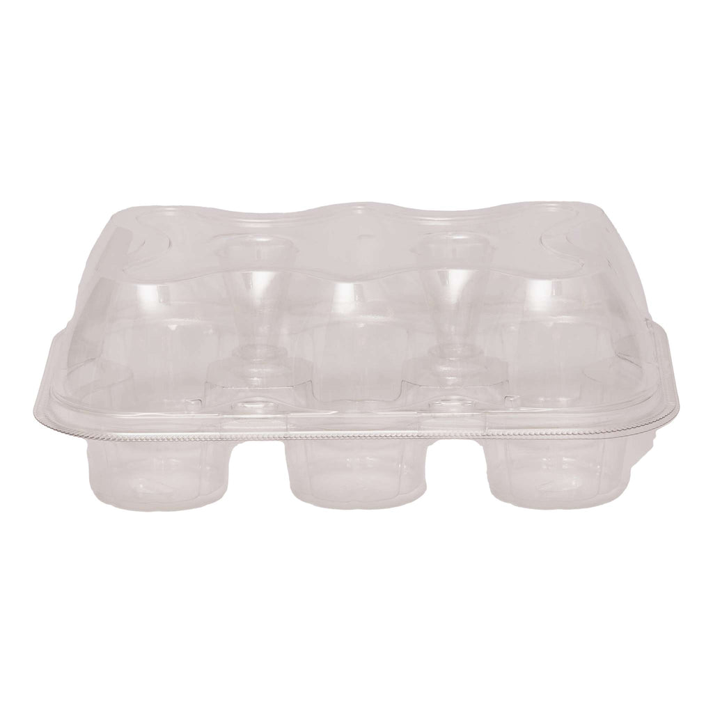 Set de 3 contenants en plastique pour cupcakes (6 alvéoles)