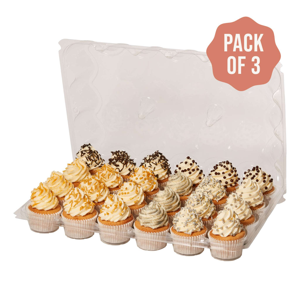 Cupcake Container - 24 Cavity Pk/3 (17 x 13 x 3.5" / 44 x 33 x 9cm)
