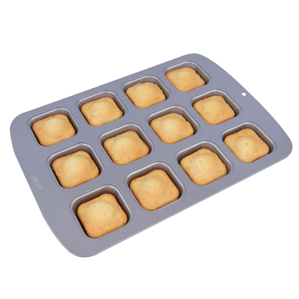 Molde para 12 Mini Pasteles Cuadrados de Acero al Carbono Antiadherente