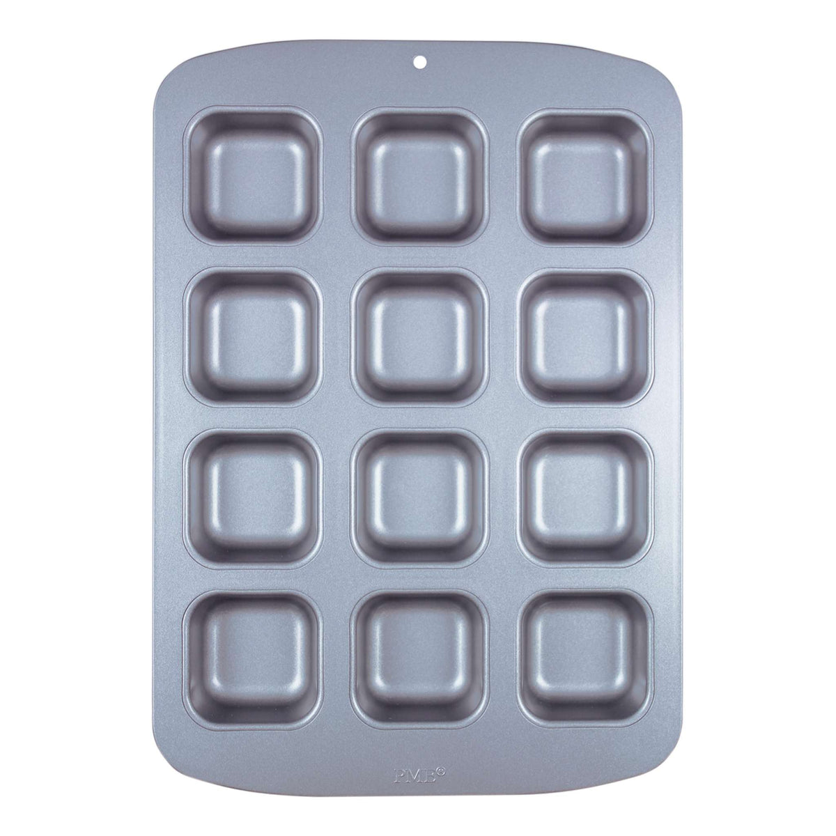 Molde para 12 Mini Pasteles Cuadrados de Acero al Carbono Antiadherente