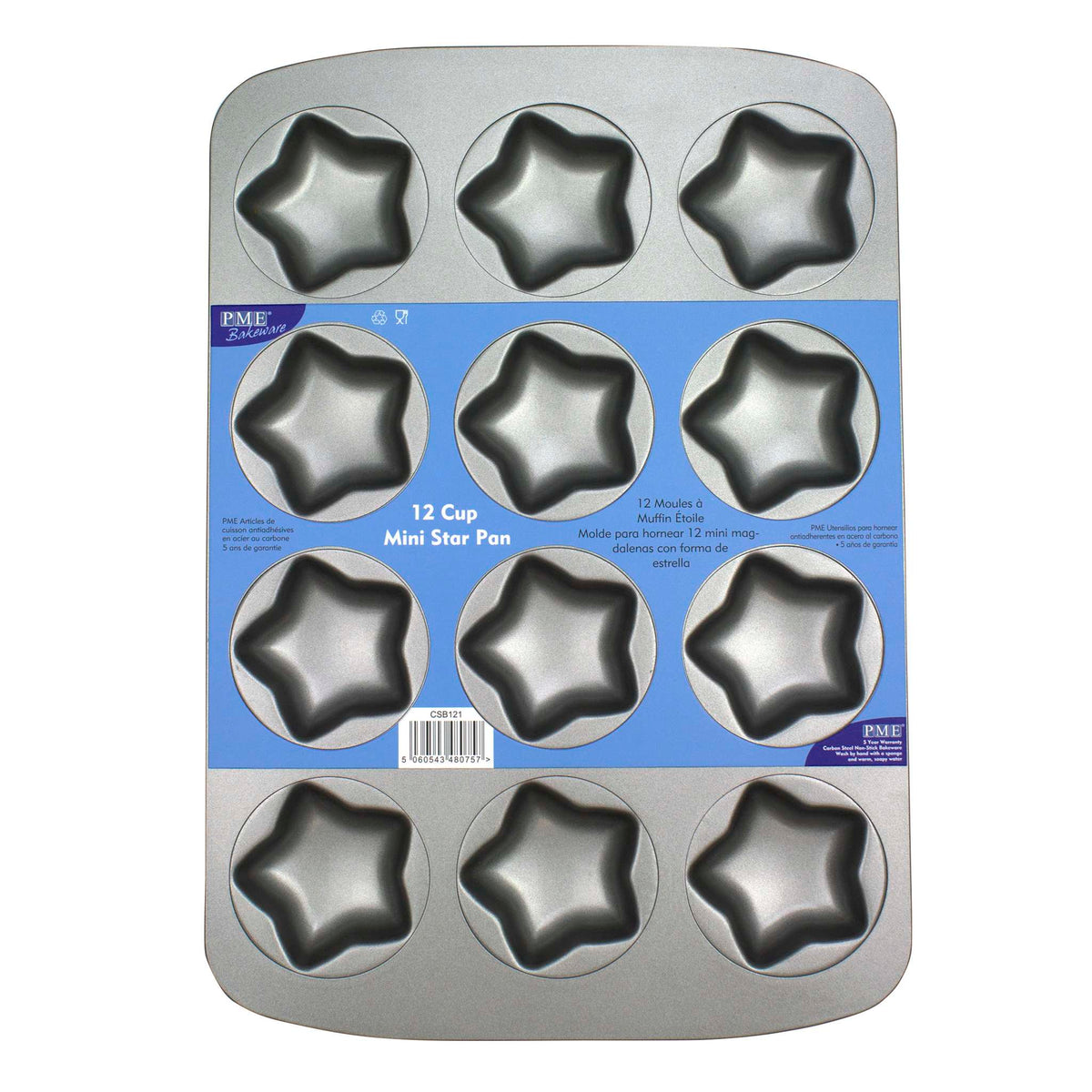 Molde para 12 Estrellas de Acero al Carbono Antiadherente (373 x 261mm / 14,7 x 10,3")