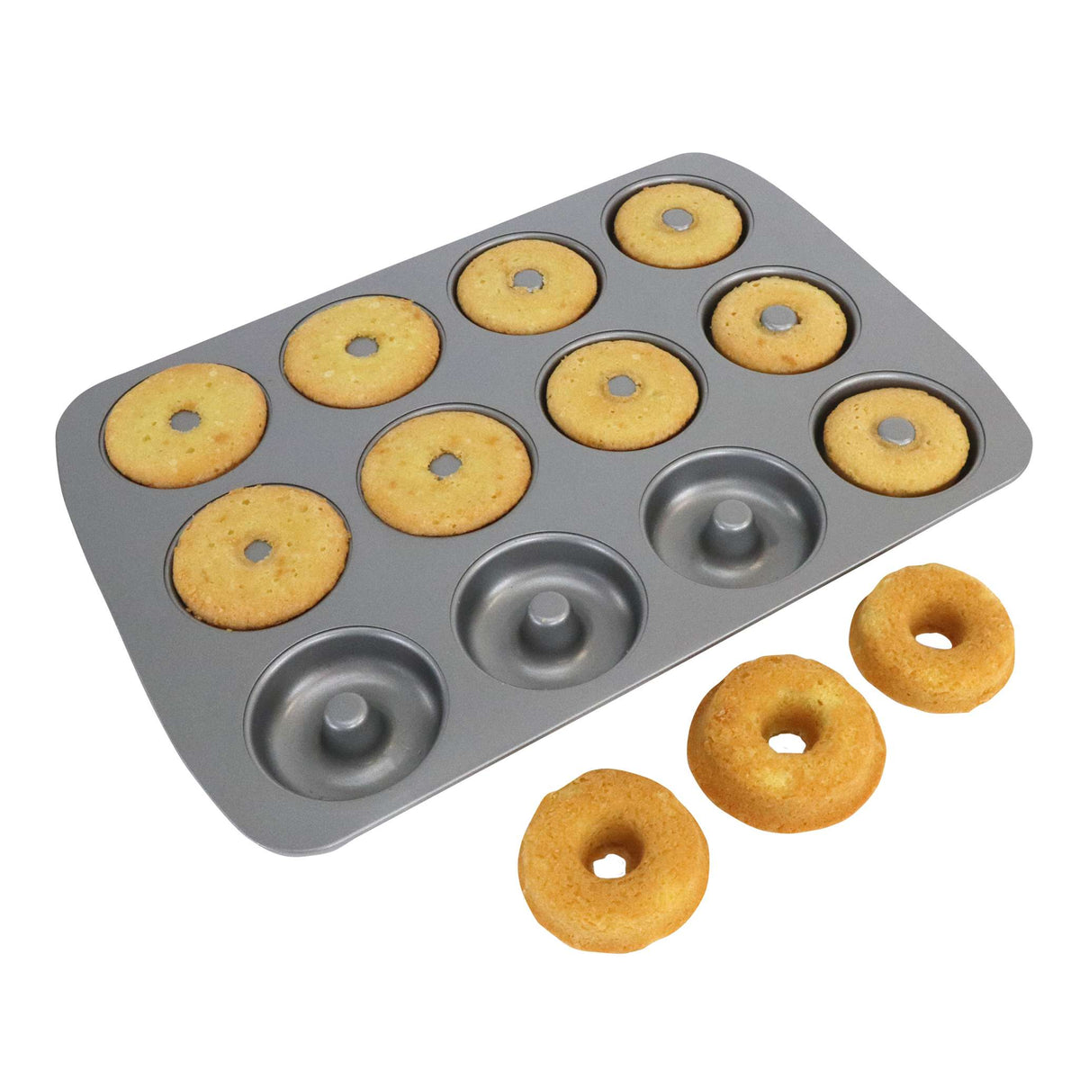 Molde para 12 Mini Donut de Acero al Carbono Antiadherente (373 x 261mm / 14,7 x 10,3")