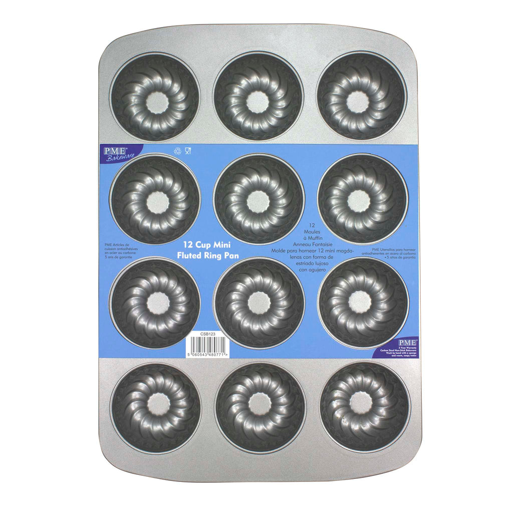 12 Cup Non-Stick Mini Fluted Ring Pan