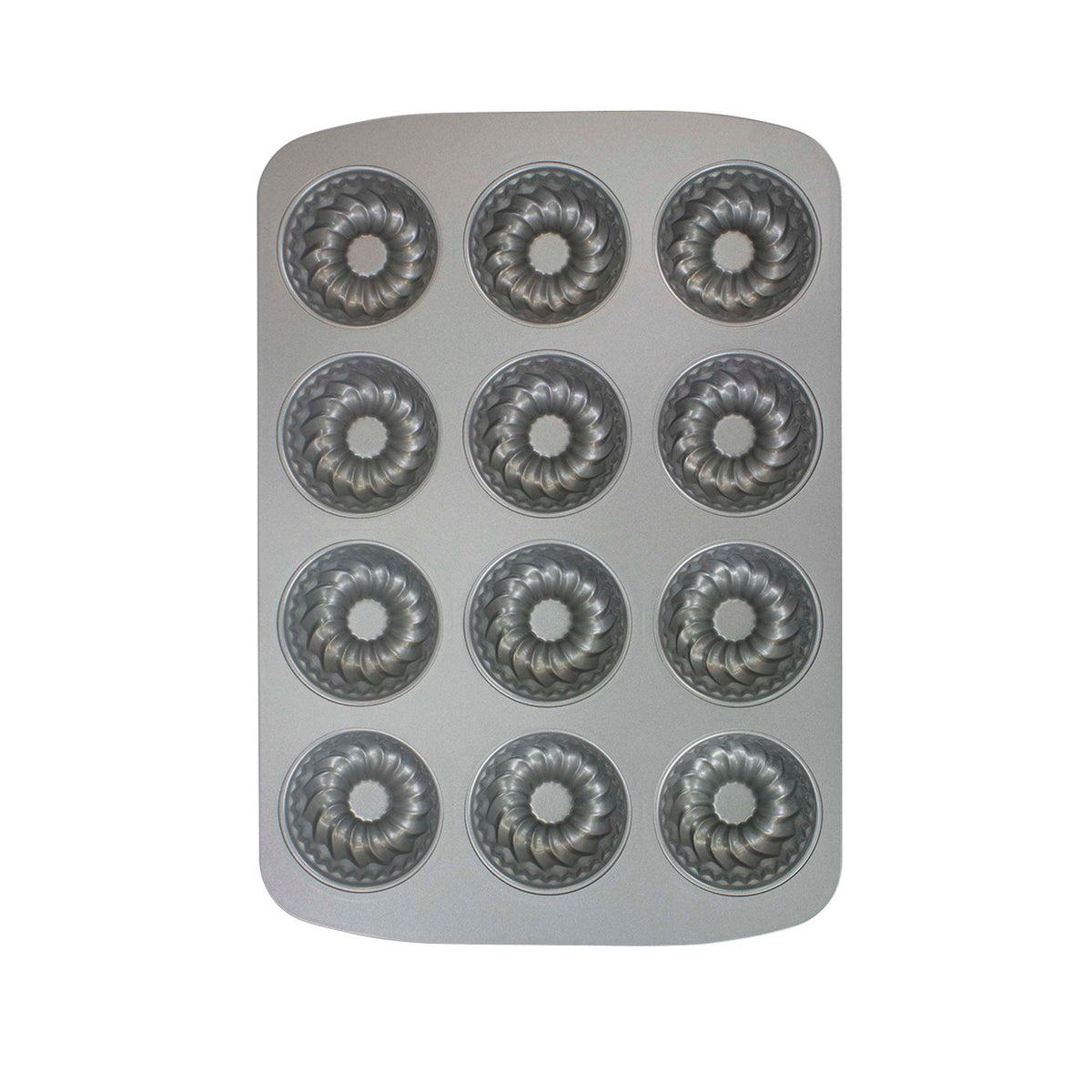 Molde para 12 Mini Bundt de Acero al Carbono Antiadherente (37,3 x 26,1cm / 14,7 x 10,3")