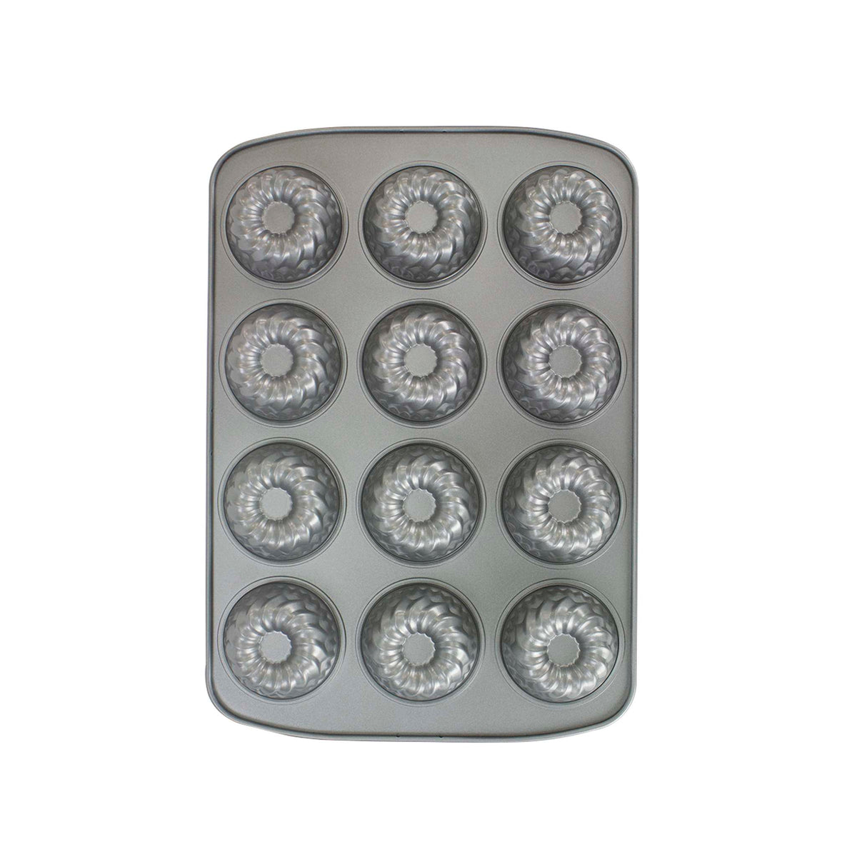 Molde para 12 Mini Bundt de Acero al Carbono Antiadherente (37,3 x 26,1cm / 14,7 x 10,3")