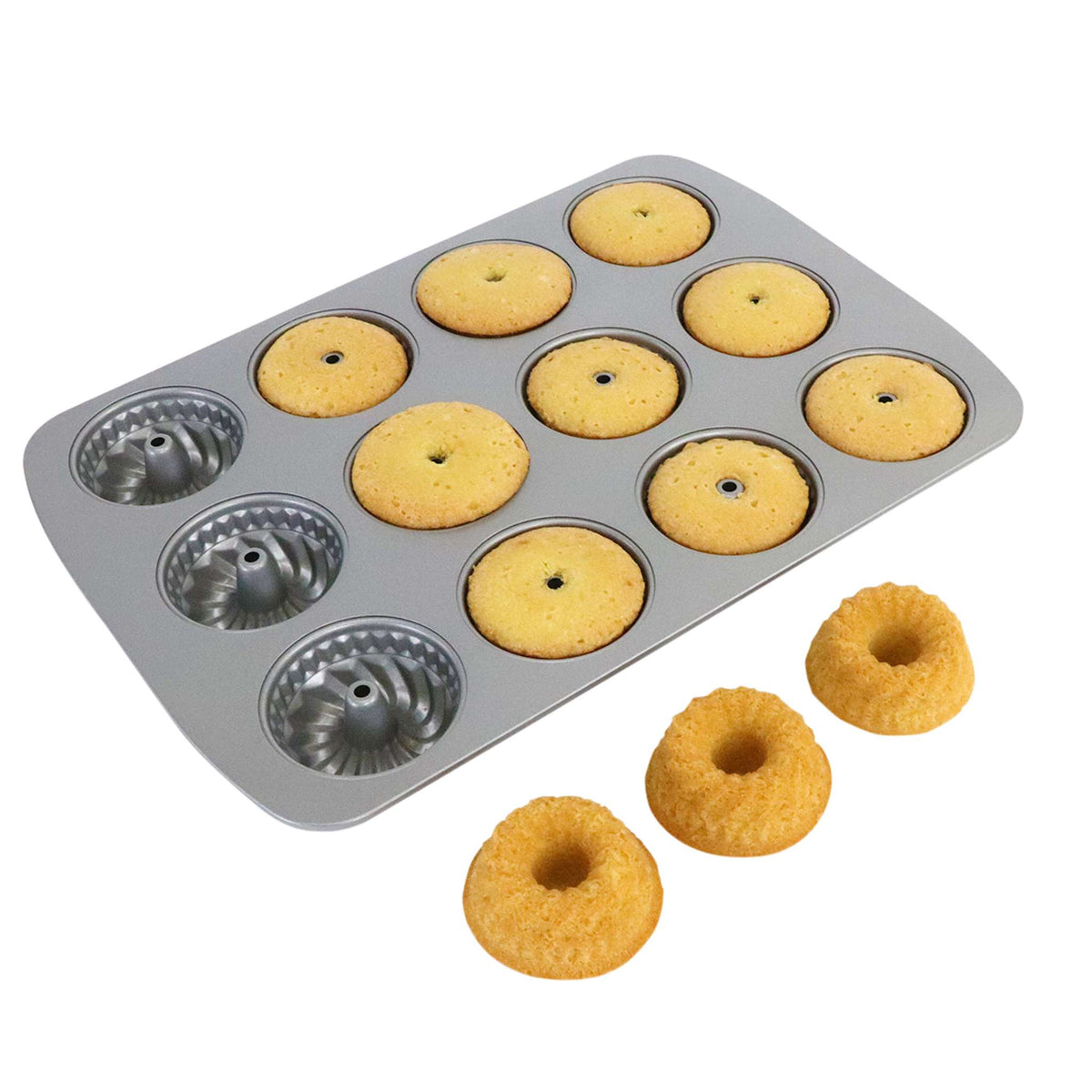 12 Cup Non-Stick Mini Fluted Ring Pan