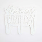 Emporte-pièces en plastique - Topper de gâteau "Joyeux Anniversaire" moderne (185 x 170mm / 7,3 x 6,7 po)