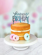 Emporte-pièces en plastique - Topper de gâteau "Joyeux Anniversaire" moderne (185 x 170mm / 7,3 x 6,7 po)