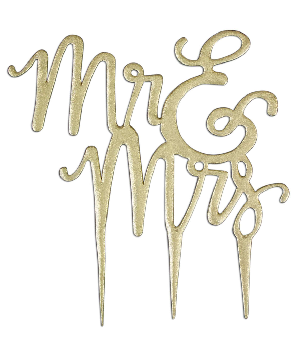 Emporte-pièces en plastique - Topper de gâteau "M. et Mme" en écriture script (185 x 195mm / 7,3 x 7,7 po)