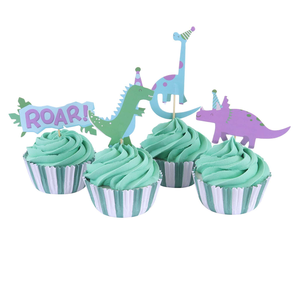 Cupcake-Dekorationsset - Party Dinosaurier (24 Förmchen und Toppers)