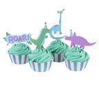 Cupcake-Dekorationsset - Party Dinosaurier (24 Förmchen und Toppers)