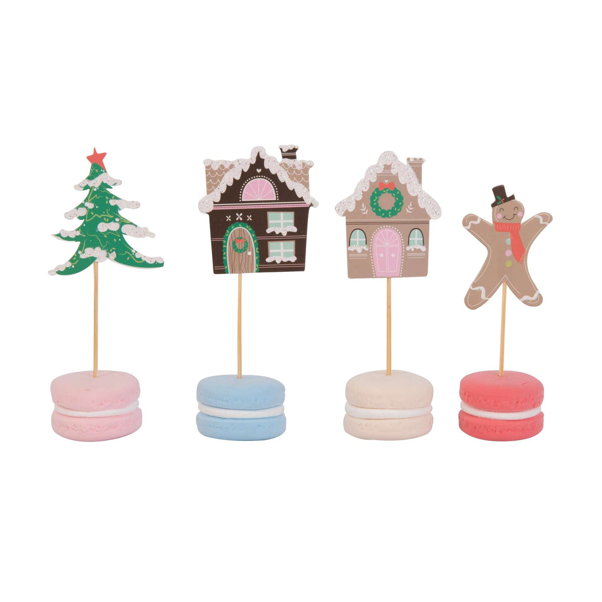 Ensemble de cupcakes - Village de pain d'épices de Noël (24 caissettes et toppers)