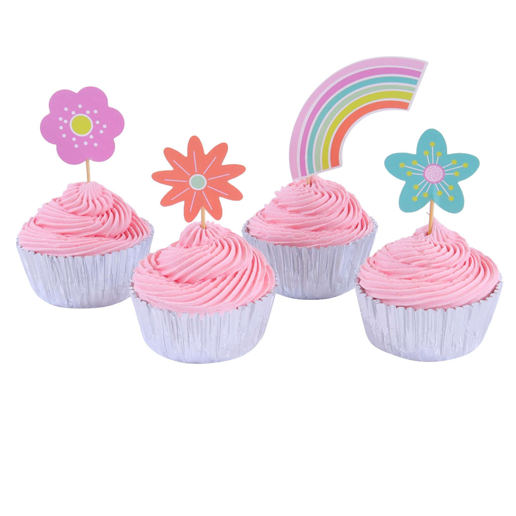 Cupcake-Dekorationsset - Über dem Regenbogen (24 Förmchen und Toppers)
