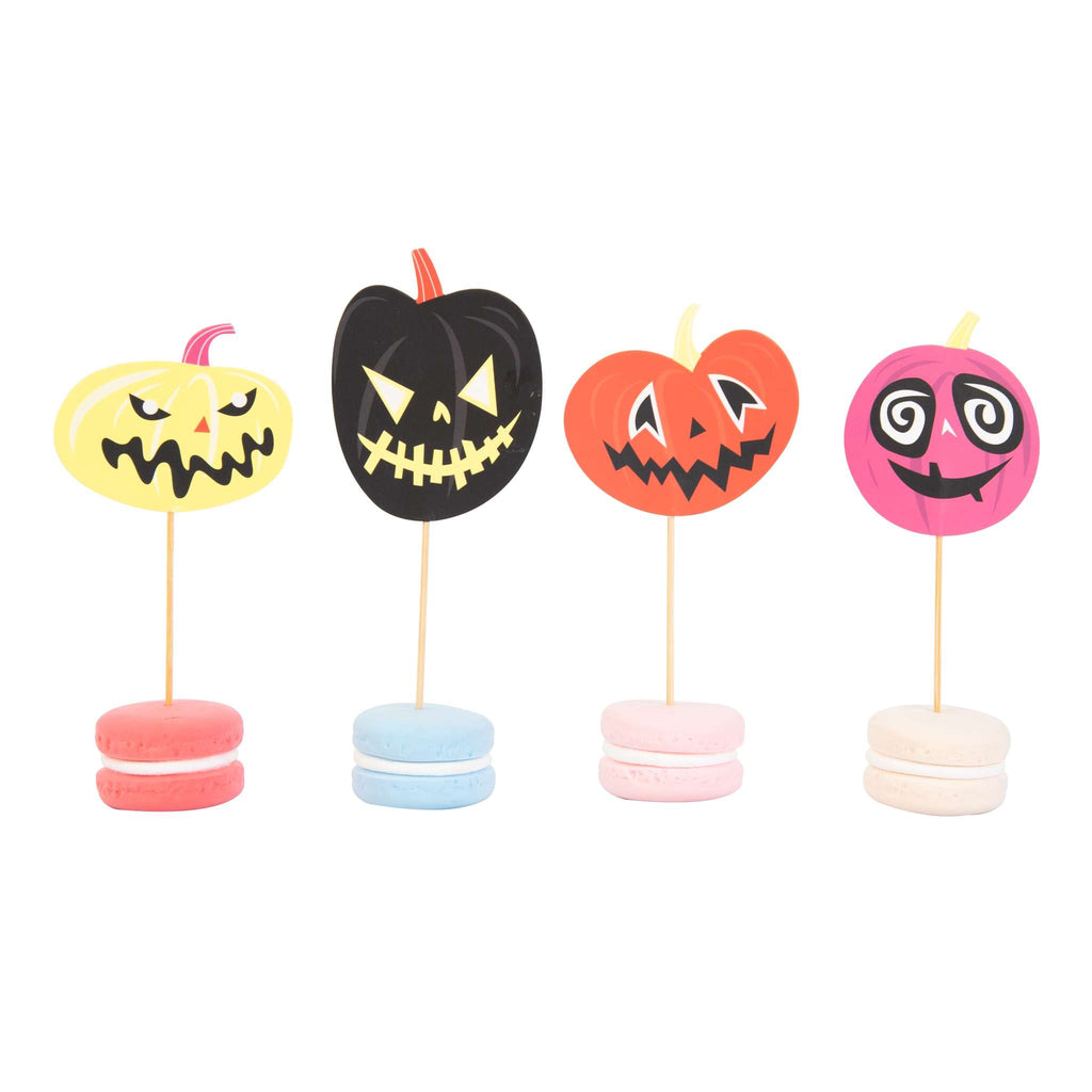 Gruselige Kürbisse Halloween Cupcake-Förmchen & Topper Set