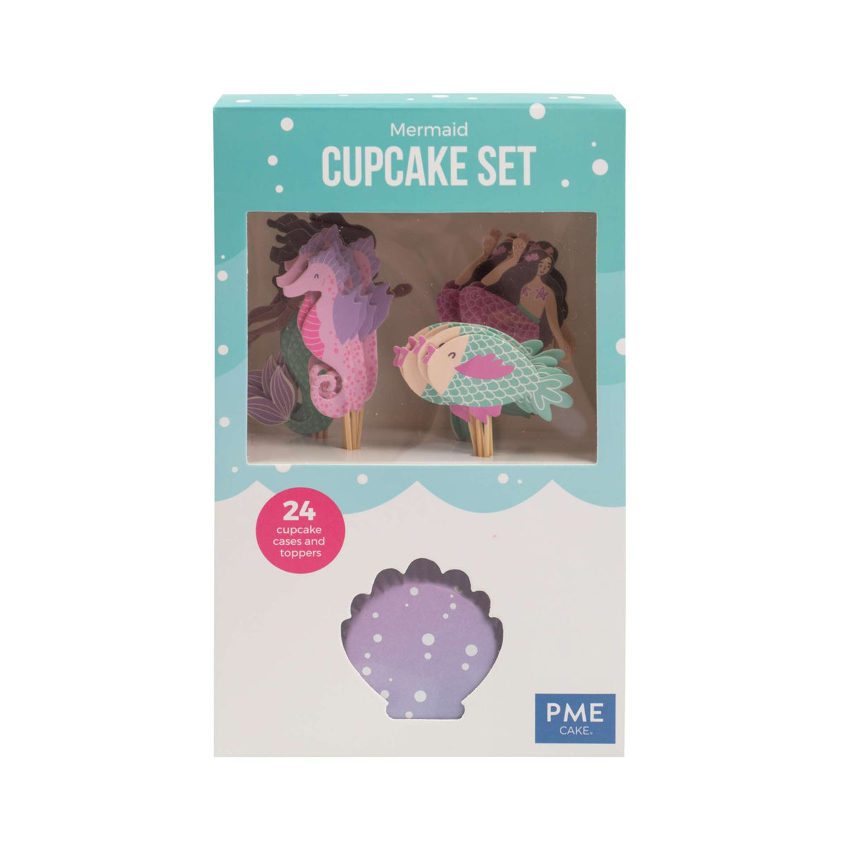 Ensemble de cupcakes - Sirène (24 caissettes et toppers)