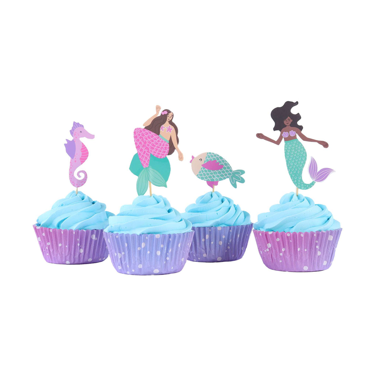 Ensemble de cupcakes - Sirène (24 caissettes et toppers)