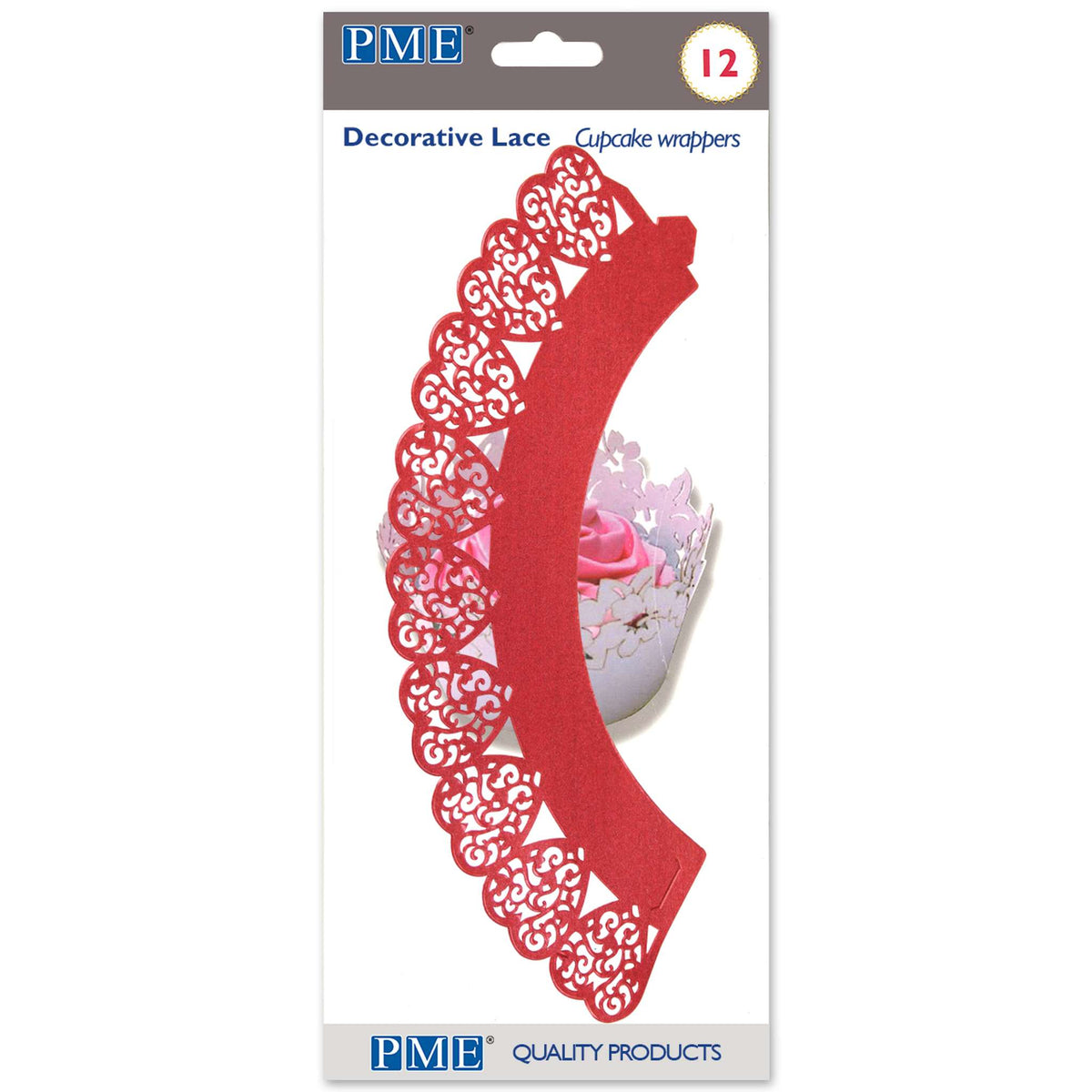 Red Heart Cupcake Wrappers Pk/12