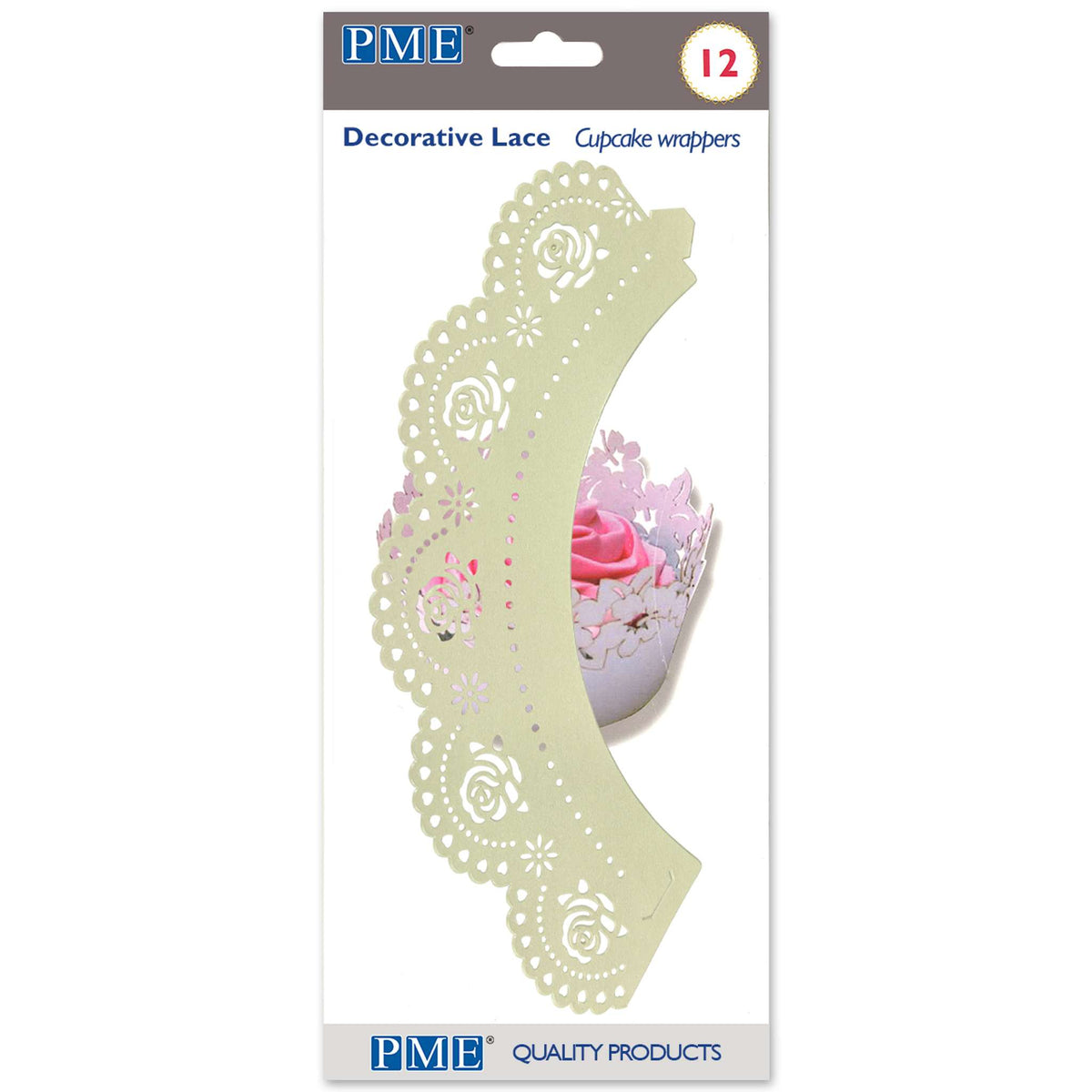 Ivory Rose Cupcake Wrappers Pk/12