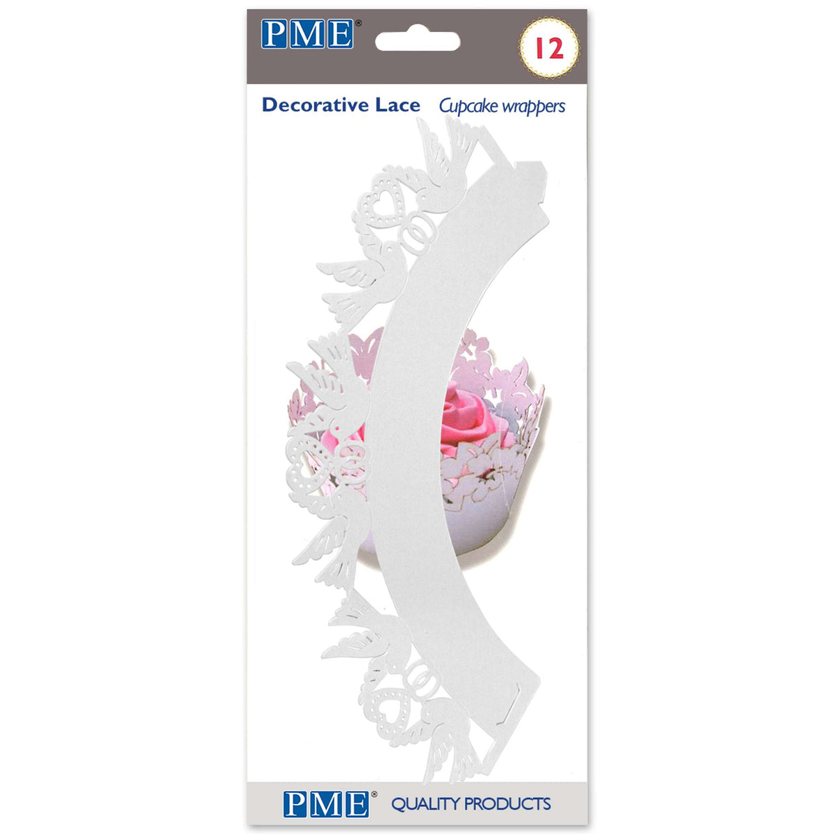 Dove White Cupcake Wrappers Pk/12