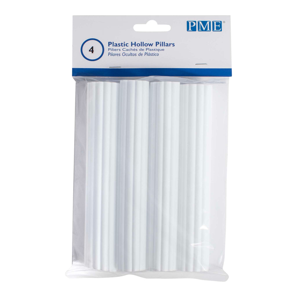 Pilares Huecos de Plástico Blanco, Paquete de 4
