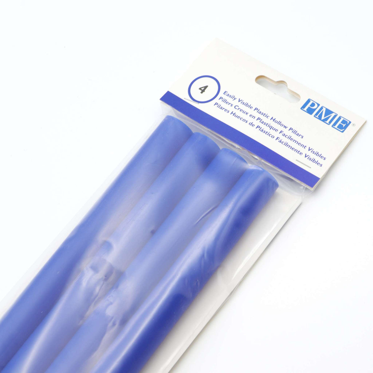 Pilares Huecos de Plástico Azul, Paquete de 4