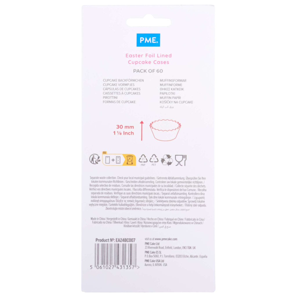 Pascua Cápsulas para Cupcakes forradas de Aluminio - Mariposas (Set de 60)