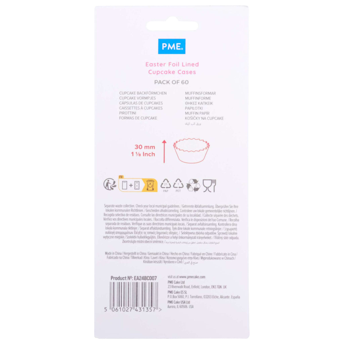 Pascua Cápsulas para Cupcakes forradas de Aluminio - Mariposas (Set de 60)
