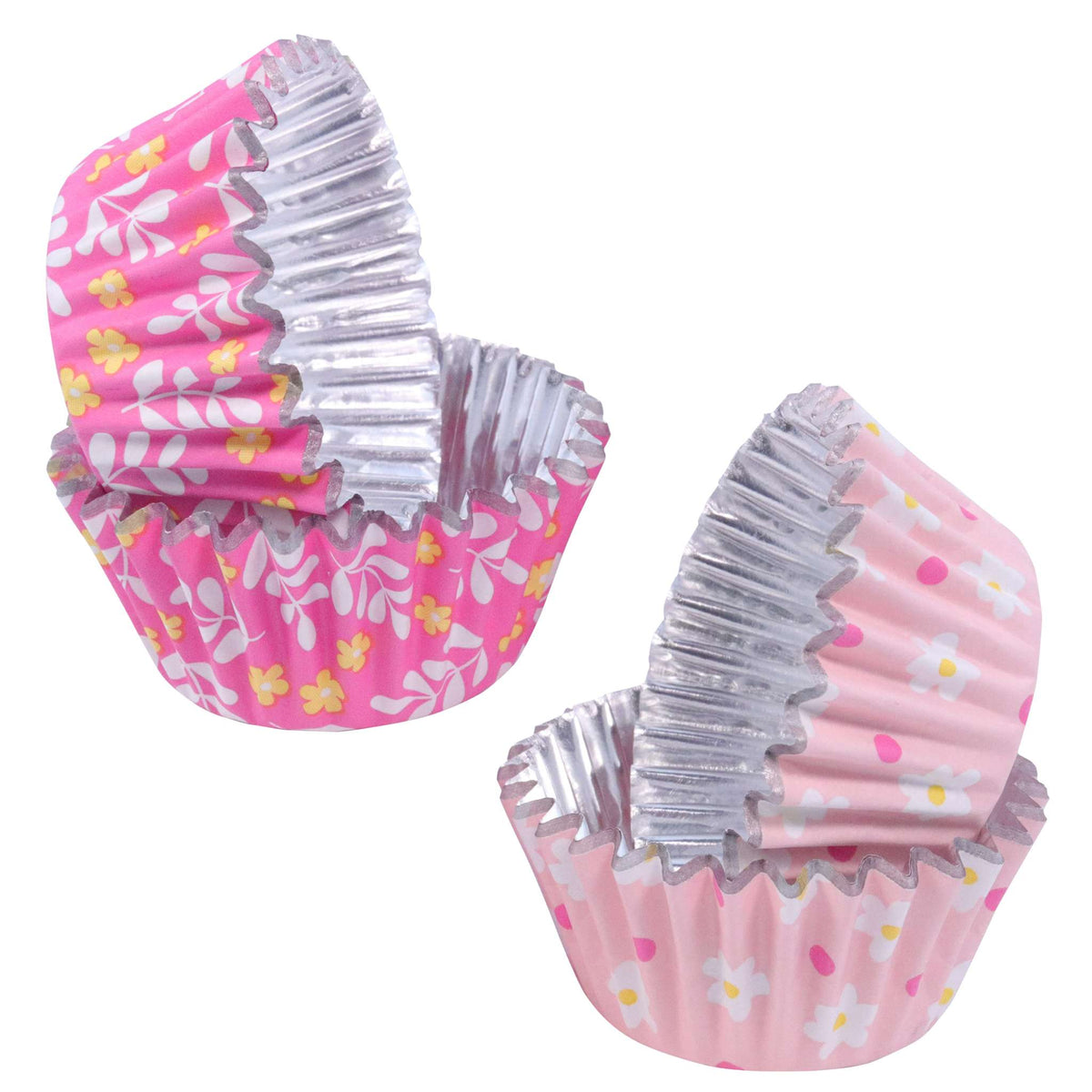 Flowers Mini Foil Lined Cupcake Cases Pk/60