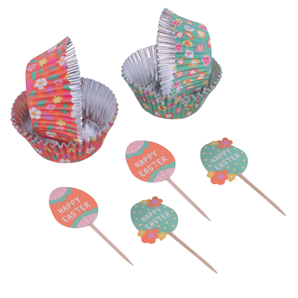 Paas Cupcake Vormpjes & Toppers Set van 24 - Paaseieren