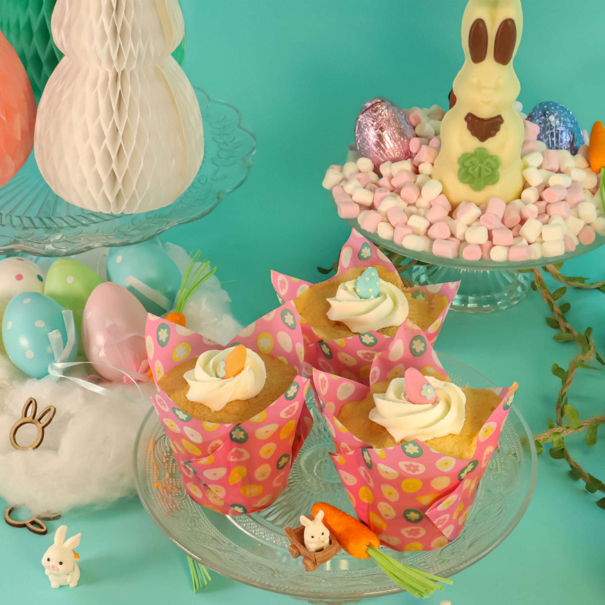Tulipas para Muffins de Pascua - Huevos de Pascua (Set de 24)