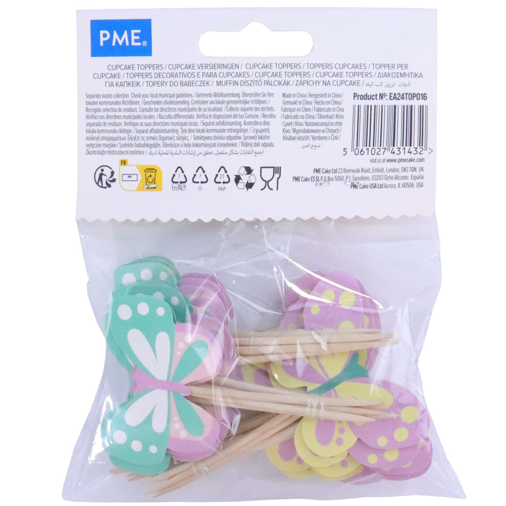 Pascua Toppers para pasteles - Mariposas (Set de 24)