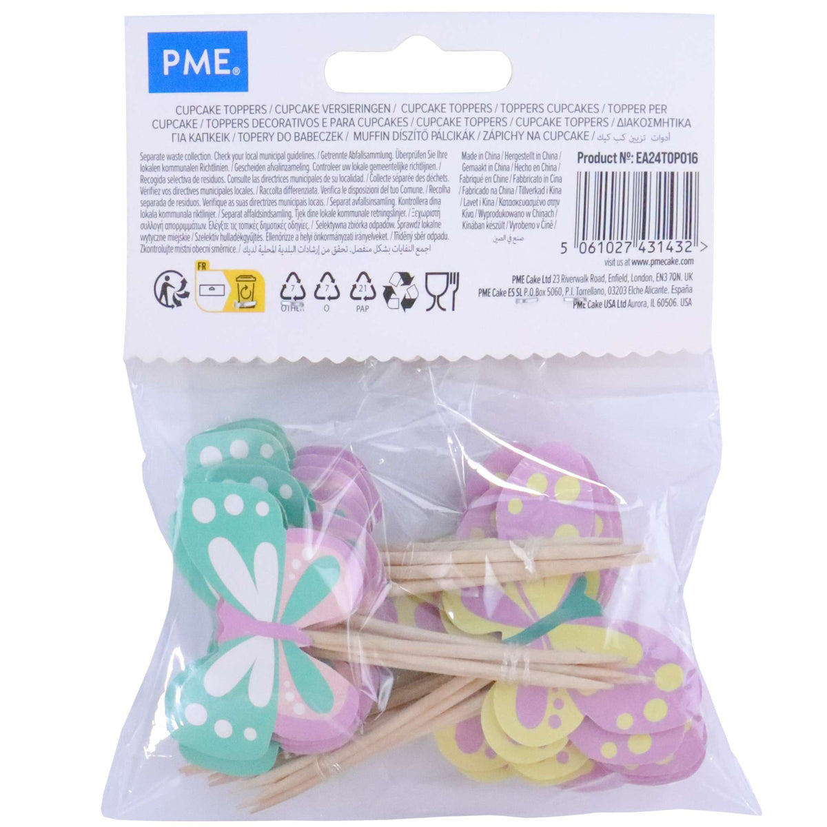 Pascua Toppers para pasteles - Mariposas (Set de 24)