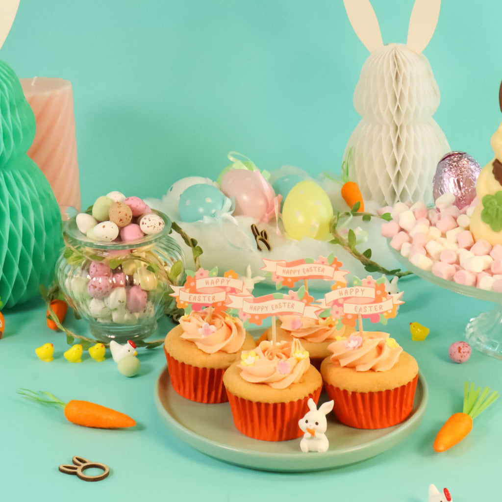 Ostern Kuchendeko Topper - Frohe Ostern (24 Stück)