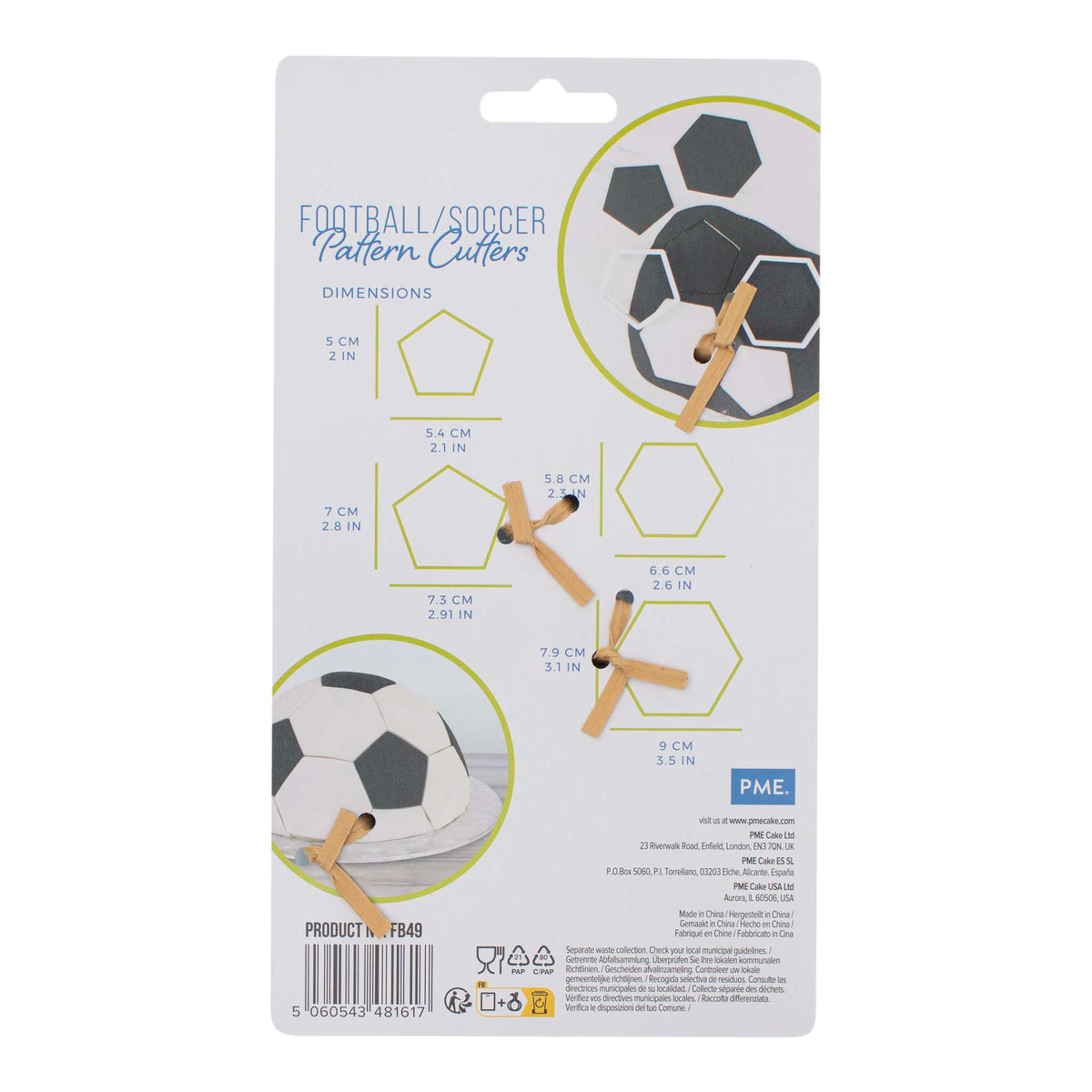 Ausstechformen für Fußballbälle - Set aus 4 Stück