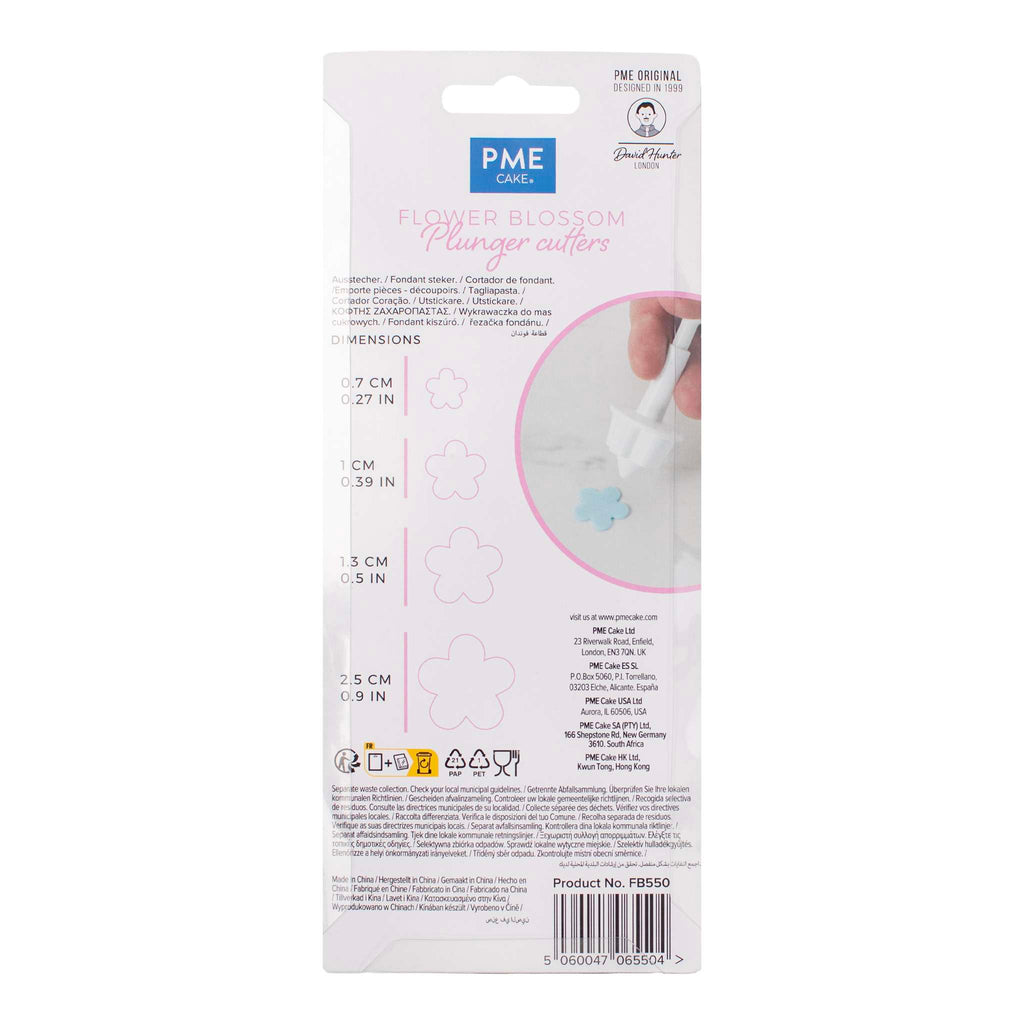 Floral Plunger Cutters - S/M/L/XL Blütenblüte-Set mit 4 Stück