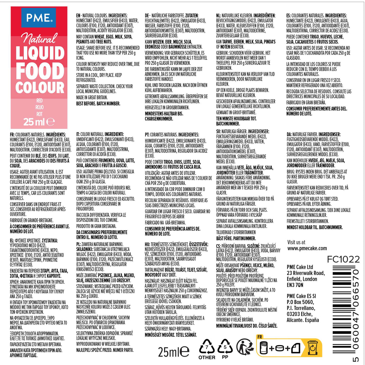 100% natürliches flüssiges Lebensmittelfarbstoff - Rot (25ml)