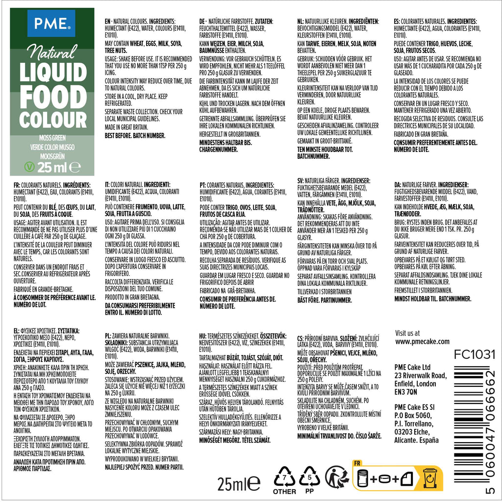 Moss Green Natural Liquid Food Colour (25ml)