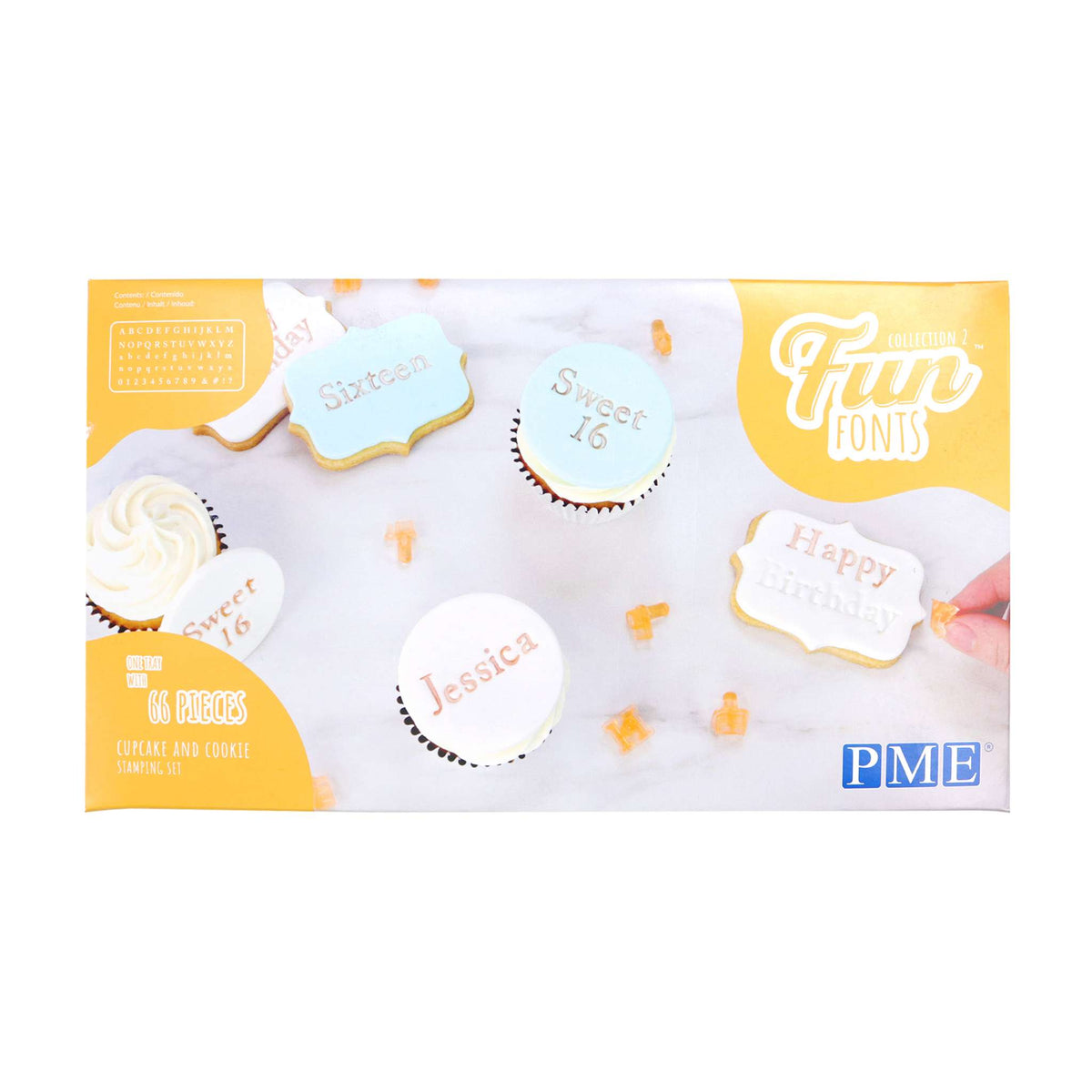 Collection 2 Fun Fonts Cupcake And Cookie Stamping Set