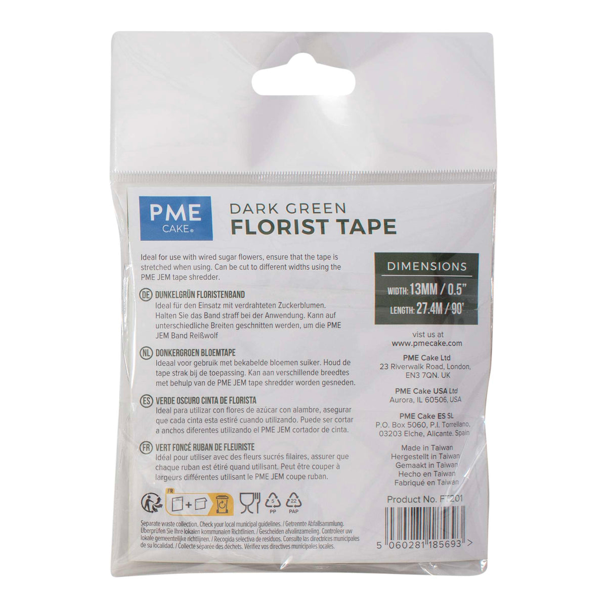 Cinta Autoadhesiva para Flores Verde Oscuro