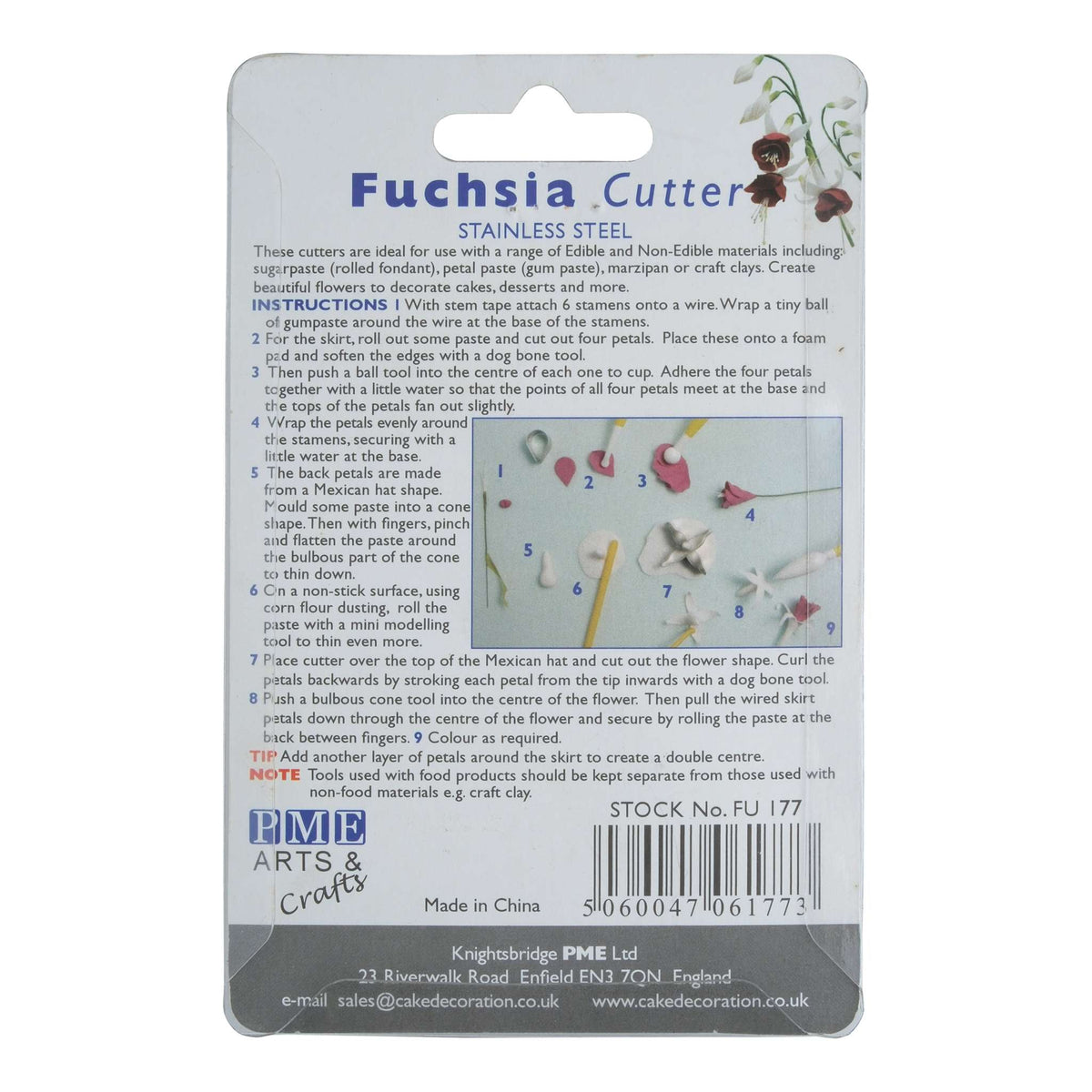 Emporte-pièces en acier inoxydable - Ensemble de 3 Pétales de Fleur Fuchsia
