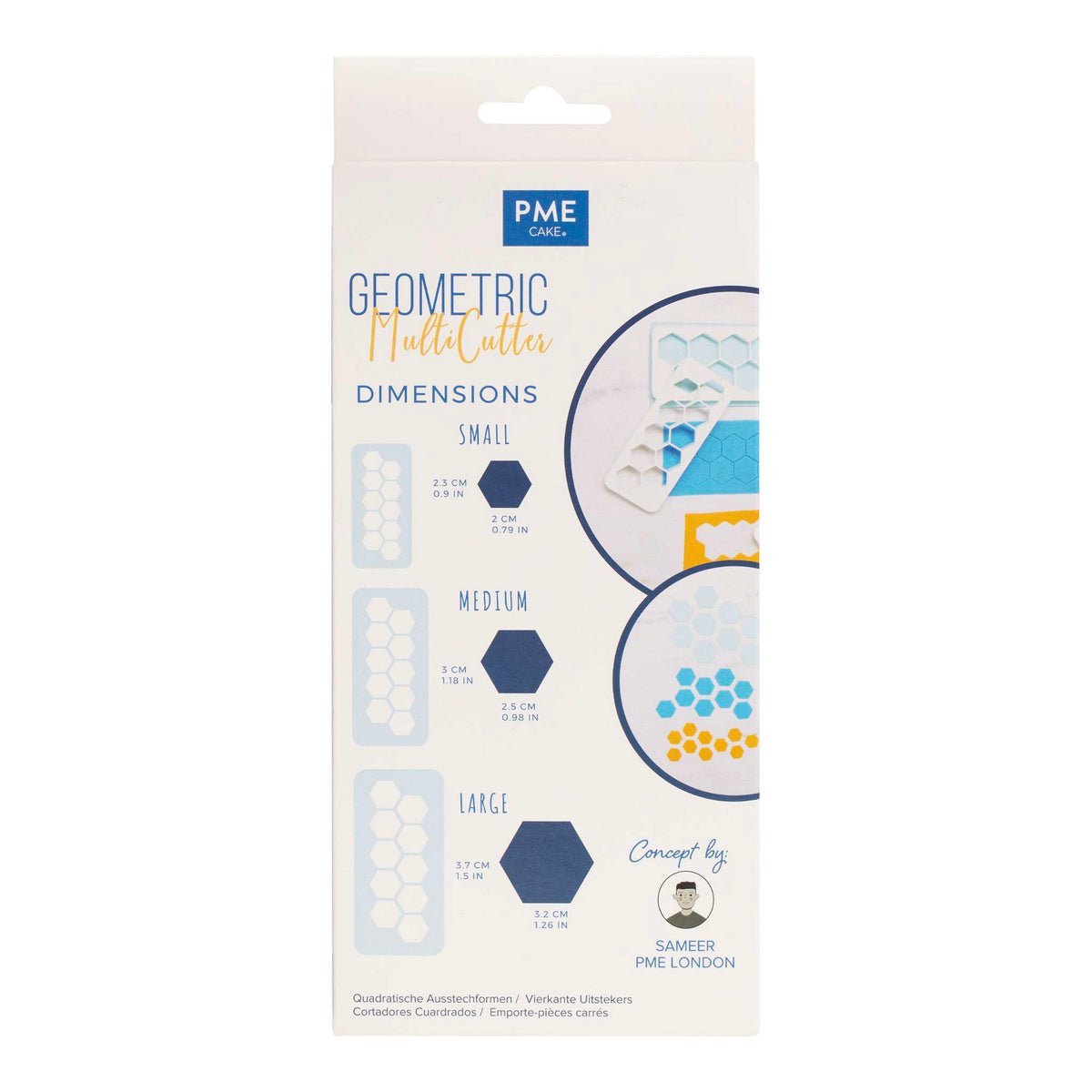 Multicortador Geométrico - Hexágono, Tamaños Pequeño, Mediano y Grande, Juego de 3
