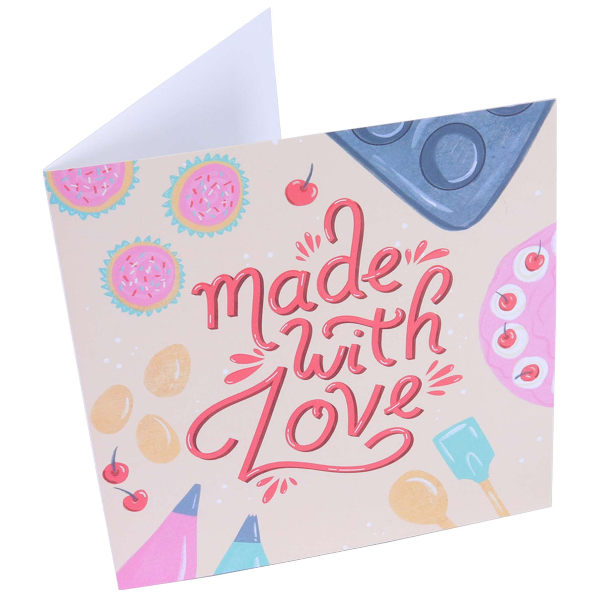 Carte de voeux 'Made with Love' Beige